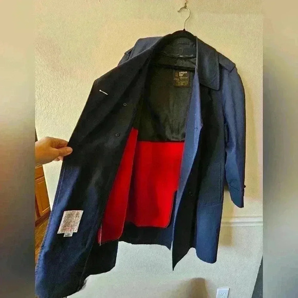 London Fog Double Breasted Dark BlueTrench Coat Size 40 Short. - Picture 8 of 15